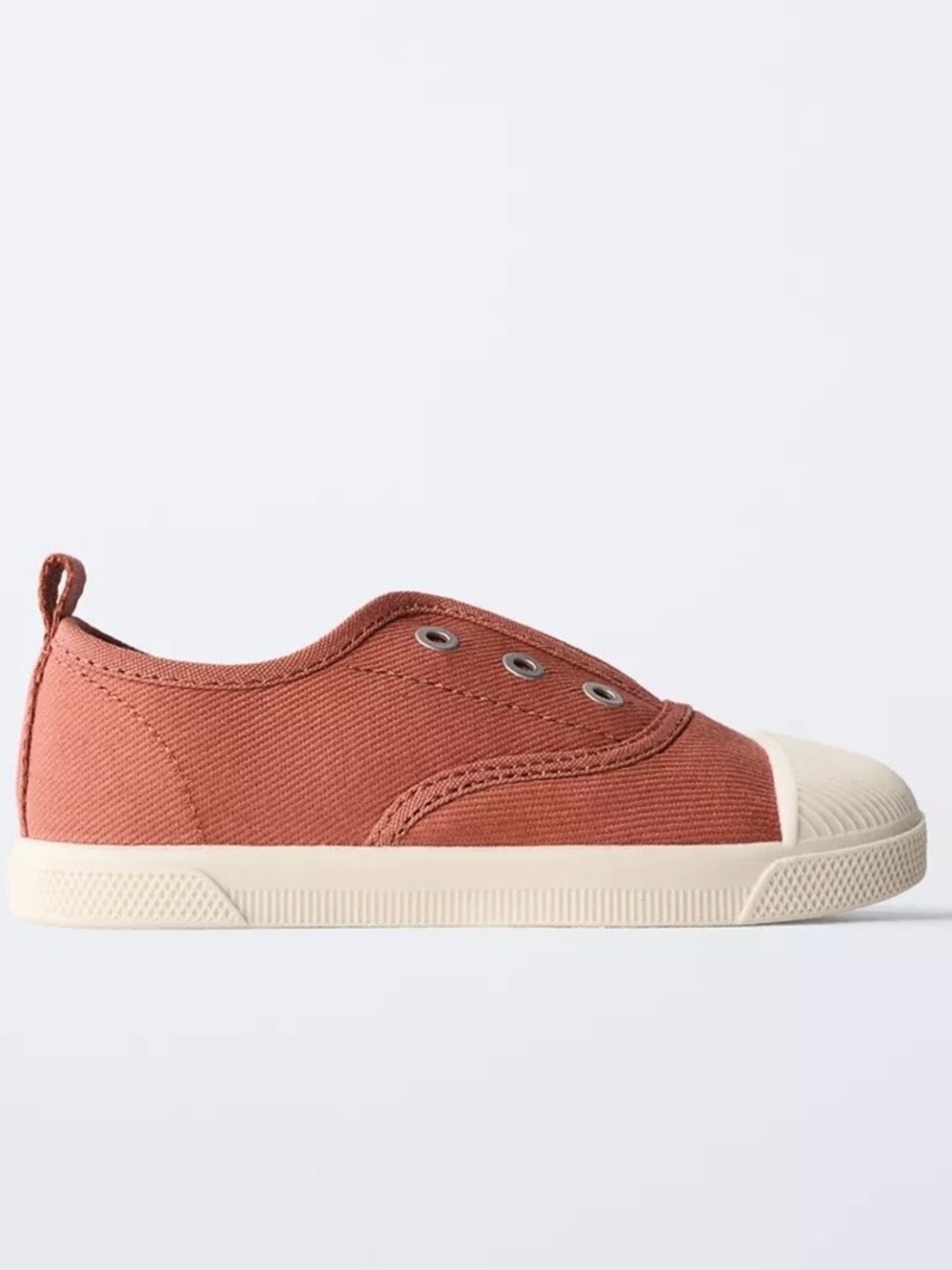 NWT Zara elastic cotton sneakers in terracotta